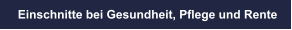 Einschnitte bei Gesundheit, Pflege und Rente