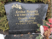 Klug, Gisela (geb. Rogenz) * 1927, + 2007   Rogenz, Erika * 1905, + 1991 