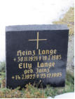 Lange, Elly (geb. Jainz) * 1922, + 1995   Lange, Heinz * 1921, + 1985 