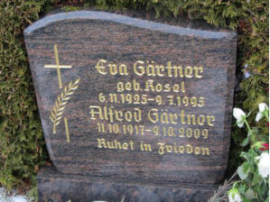 G�rtner, Alfred * 1917, + 2009   G�rtner, Eva (geb. Kosel) * 1925, + 1995 