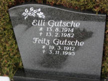 Gutsche, Elli * 1914, + 1982   Gutsche, Fritz * 1912, + 1995 