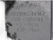 Bolz, Hedwig (geb. G�nzel) * 1904, + 1983 