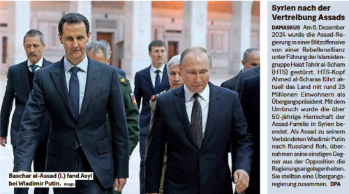DAMASKUS Am 8. Dezember 2024 wurde die Assad-Regierung in einer Blitzoffensive von einer Rebellenallianz unter Fhrung der Islamistengruppe Haiat Tahrir alcham (HTS) gestrzt.