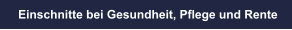 Einschnitte bei Gesundheit, Pflege und Rente